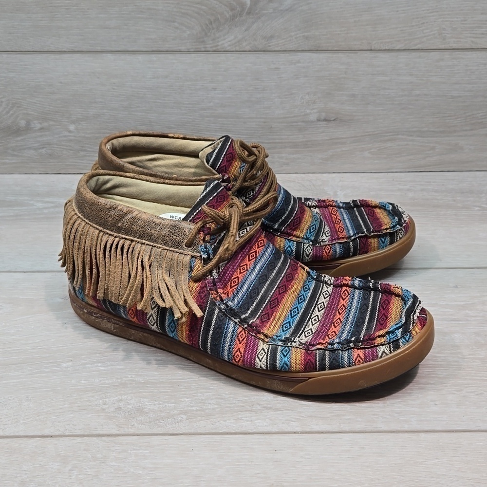 Twisted X Womens Ankle High Top Aztec Sneakers boots moc shoes sz 8.5M
